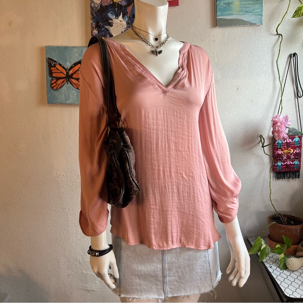 Maurices Blush Pink V-Neck Blouse